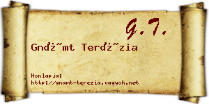 Gnámt Terézia névjegykártya